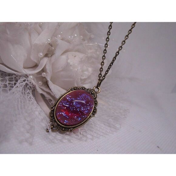 Large Mexican Fire Opal Dragons Breath Necklace - Picture 4 of 8